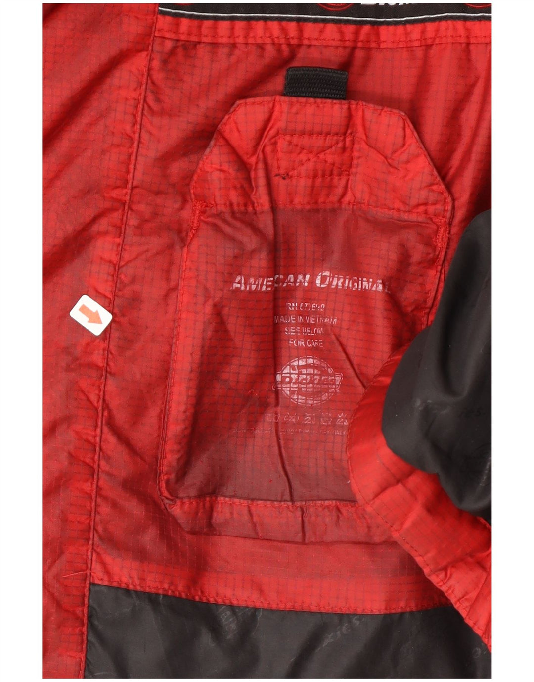 Dickies Herre hættepolstret jakke UK 38 Medium Rød Colourblock Nylon