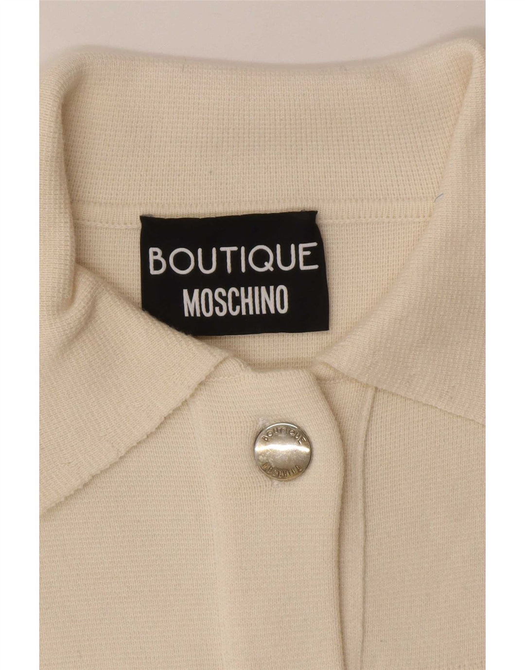 Moschino Dame Cardigan Sweater UK 8 Small Off White Uld