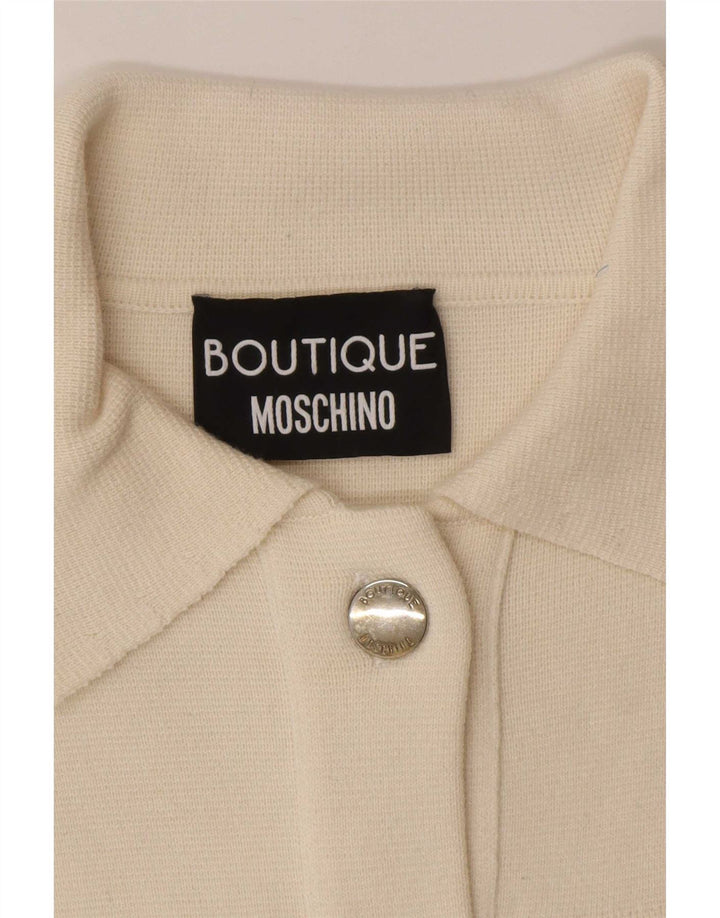 Moschino Dame Cardigan Sweater UK 8 Small Off White Uld