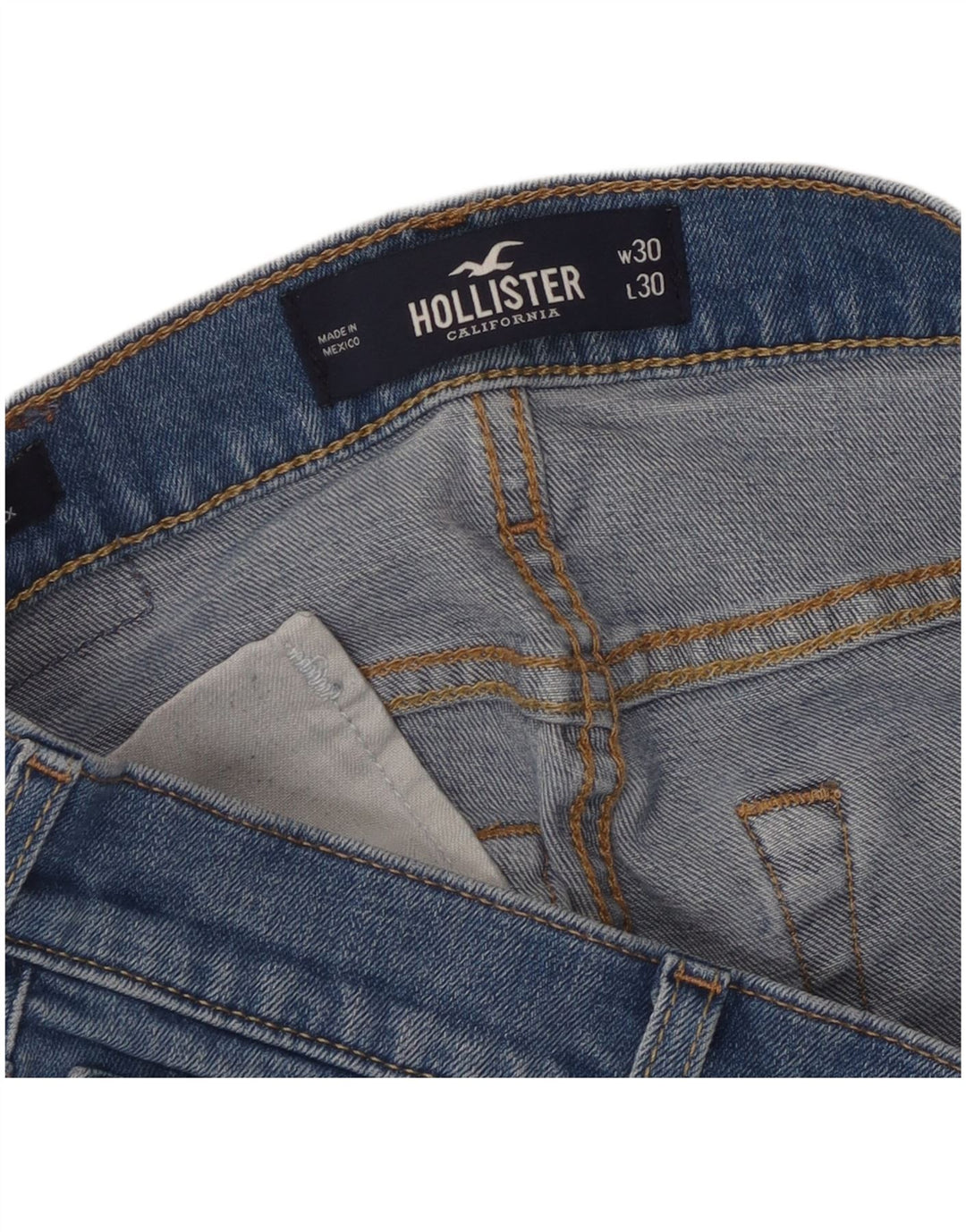Hollister Dame Slim Straight Jeans W30 L30 Blå