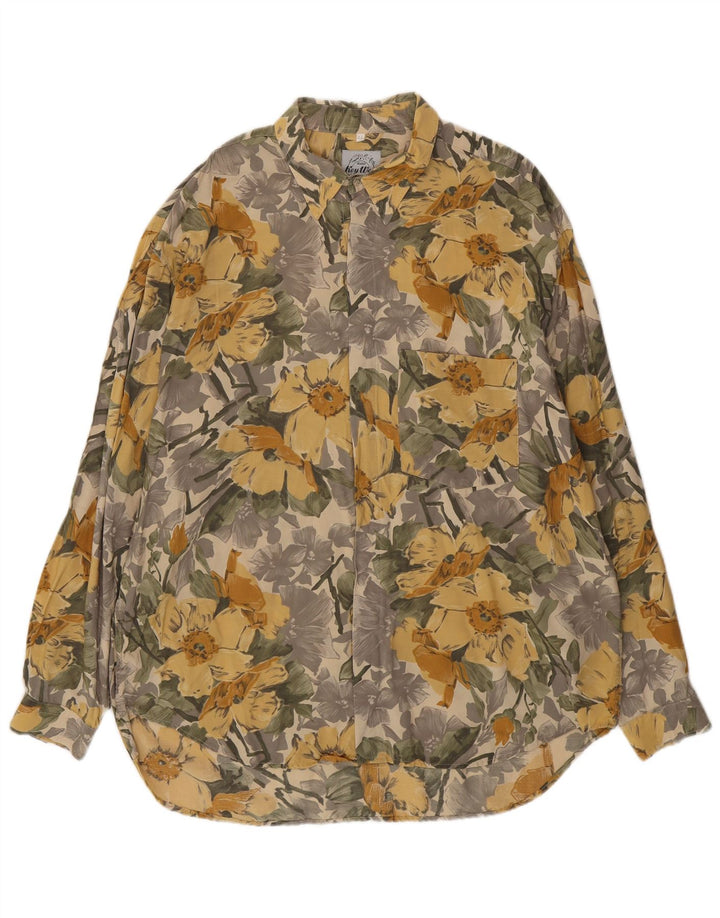 Key West herreskjorte XL flerfarvet blomsterviscose