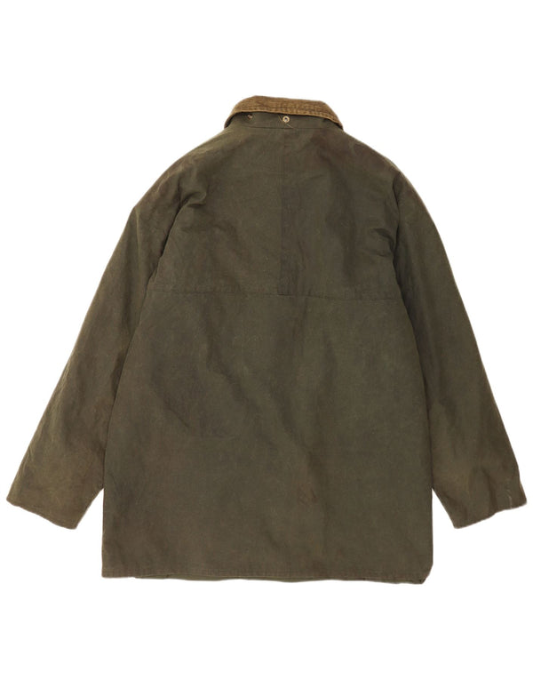 Vintage herre vokset bomuldsoverfrakke UK 40 Large Green