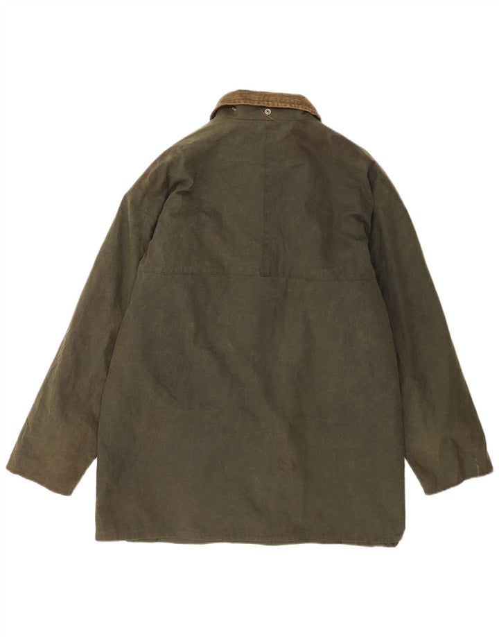 Vintage herre vokset bomuldsoverfrakke UK 40 Large Green
