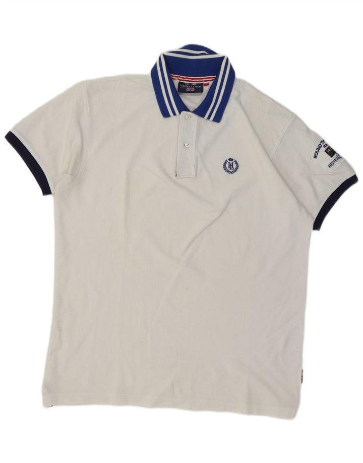 HENRI LLOYD Rugby Polo Shirt til mænd XL Hvid Bomuld