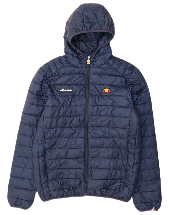 Ellesse Herre hættepolstret jakke UK 38 Medium Navy Blue Polyester