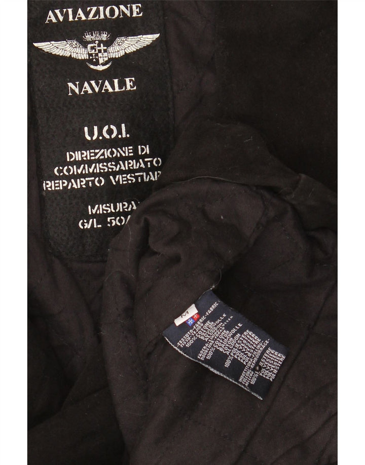 Aviazione Navale Herre Pea Coat UK 38 Medium Sort Bomuld