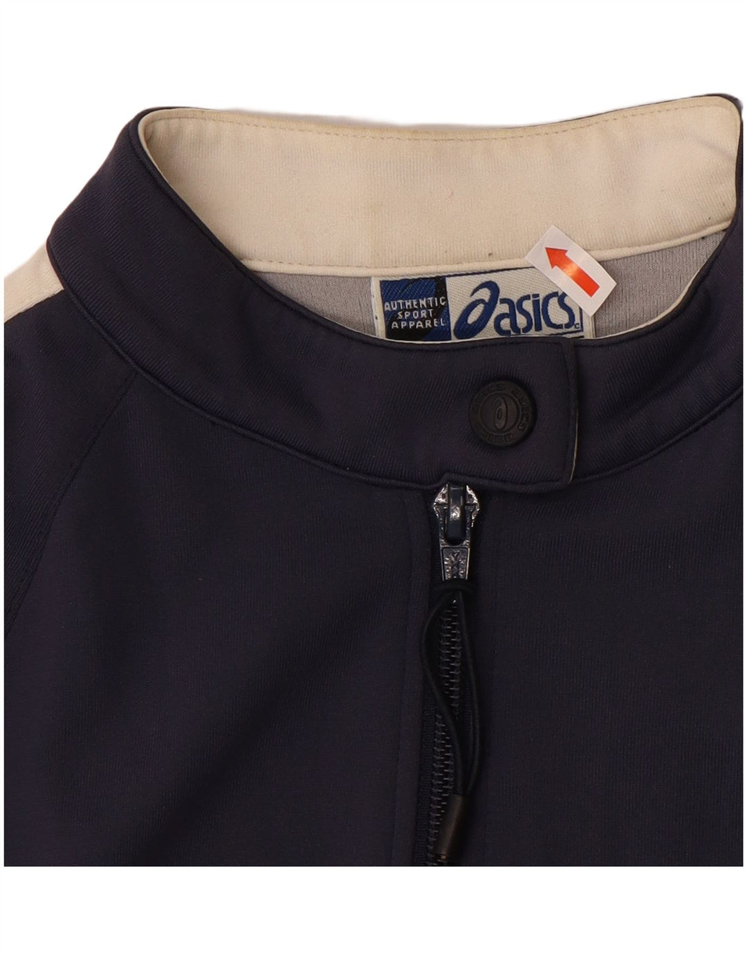 ASICS Womens Full Tracksuit UK 14 Medium  Navy Blue Colourblock Polyamide