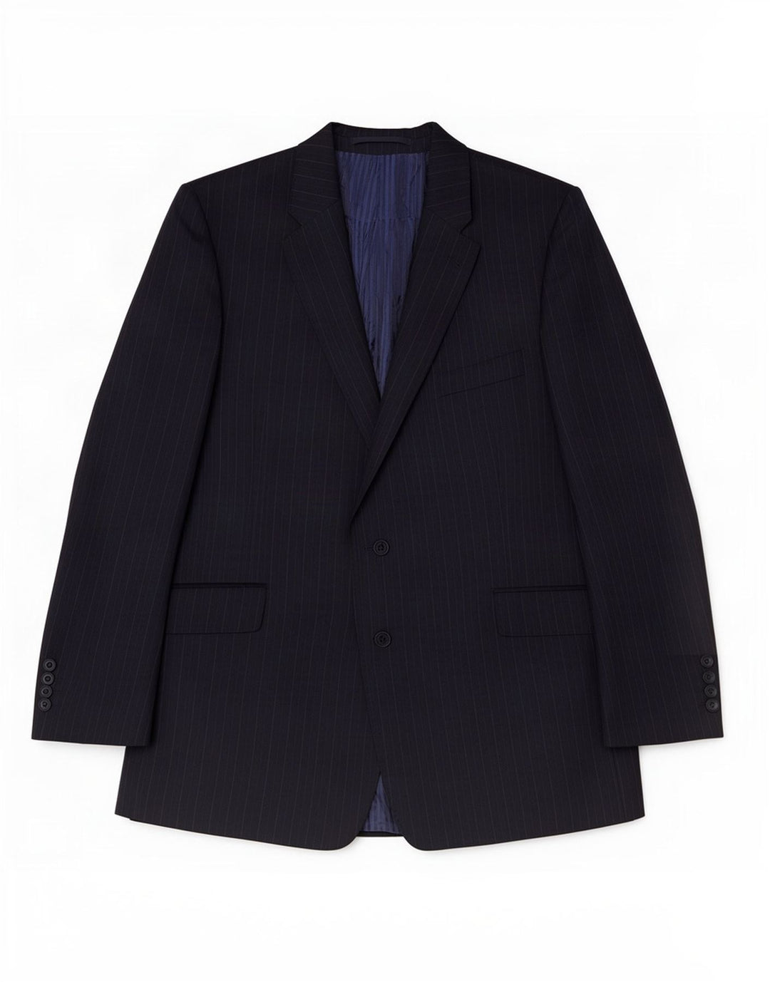 Marks & Spencer Herre 2-knaps blazerjakke UK 48 2XL marineblå stribet