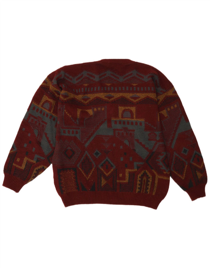 UMBERTO ROSETTI Herre V-hals sweater IT 48/50 Medium Maroon