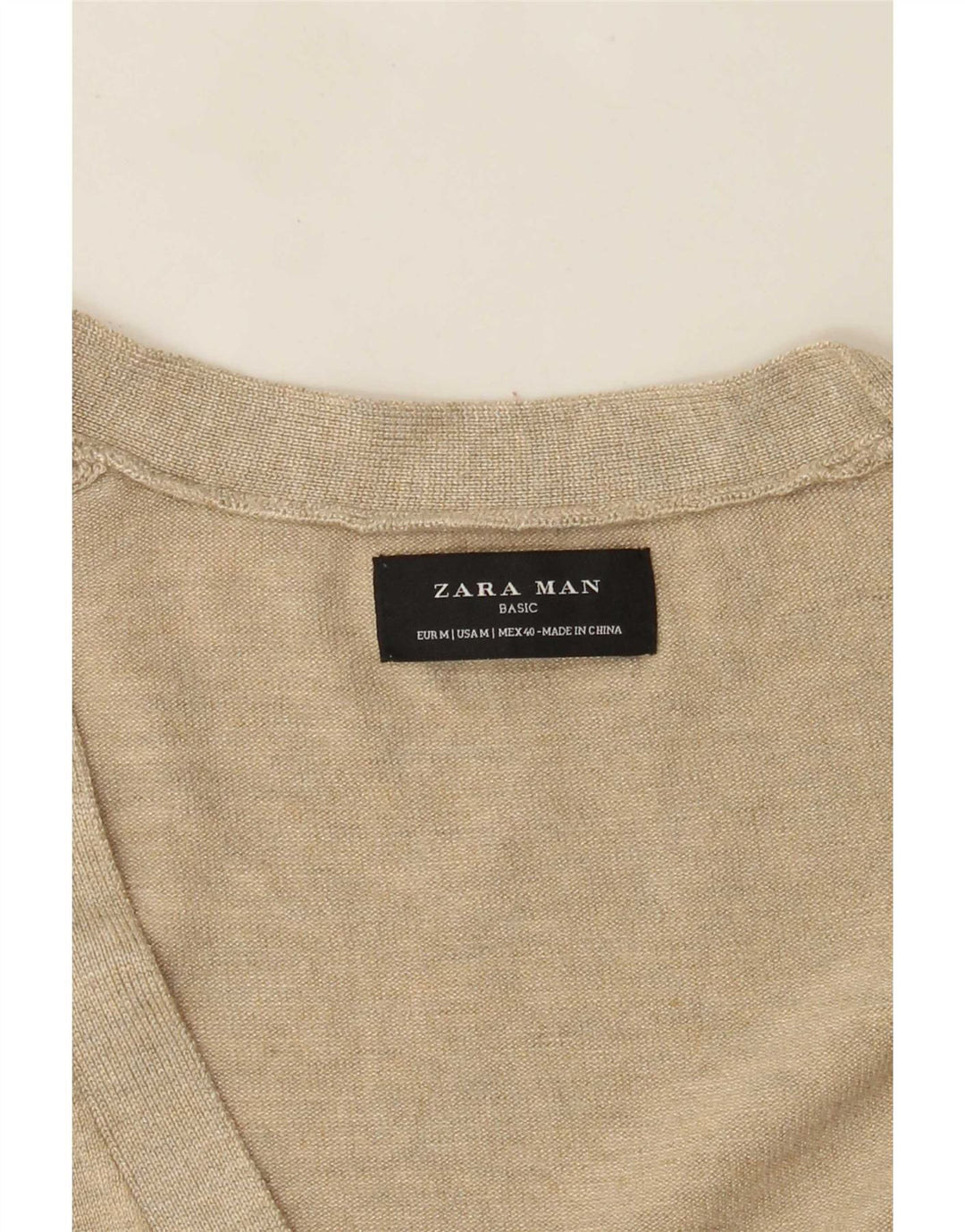 Zara Herre cardigan sweater Medium Beige Flecked
