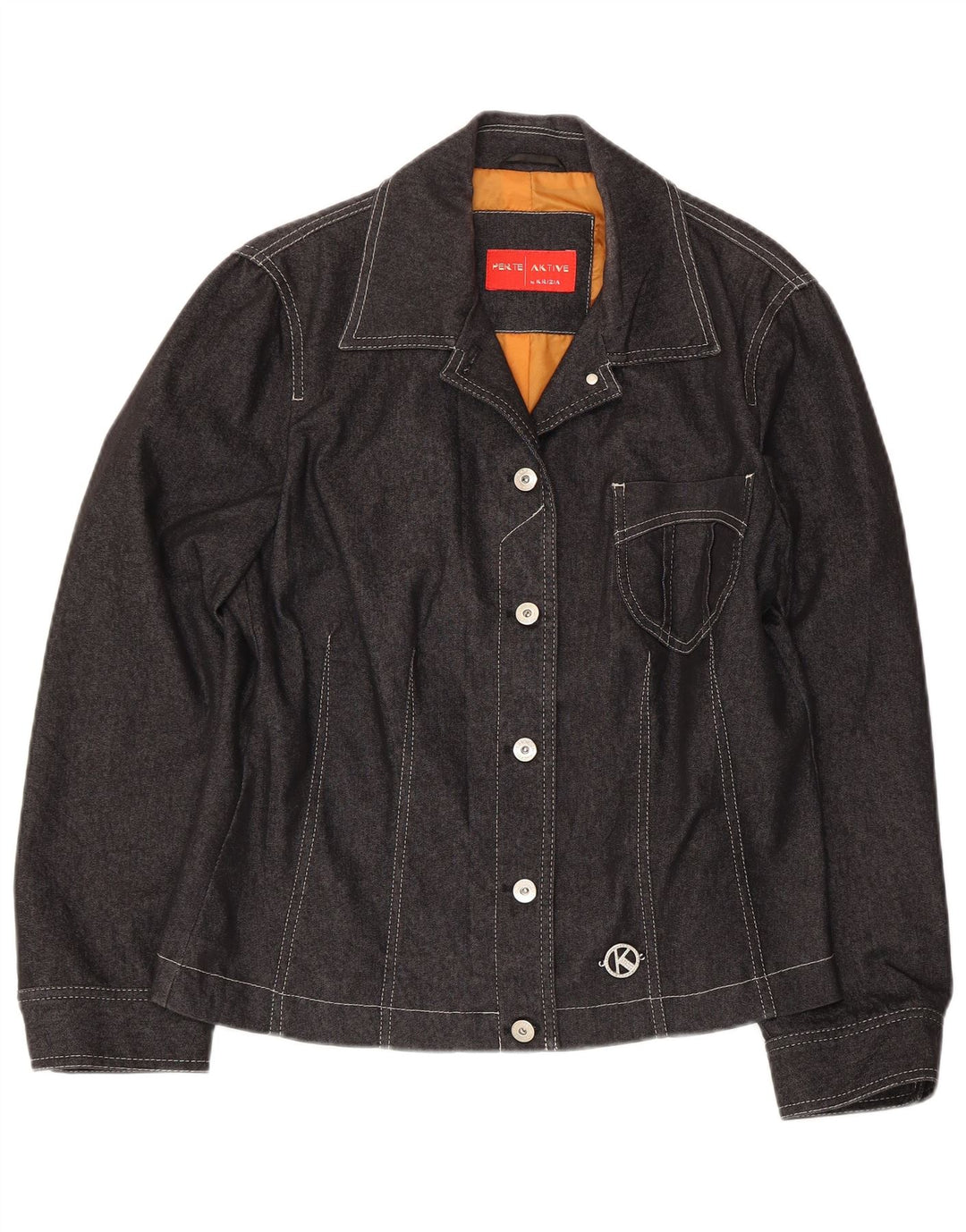 Perte by Krizia Dame denimjakke UK 18 XL Grå Bomuld