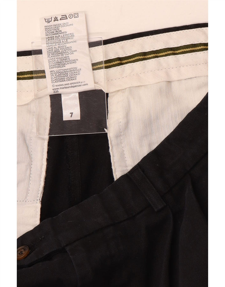 Marks & Spencer Herre Pegged Suit Bukser W34 L31 Sort Bomuld