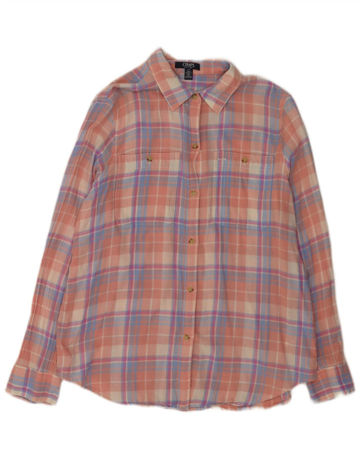 Chaps Dame Flanelskjorte UK 16 Large Pink Ternet Bomuld