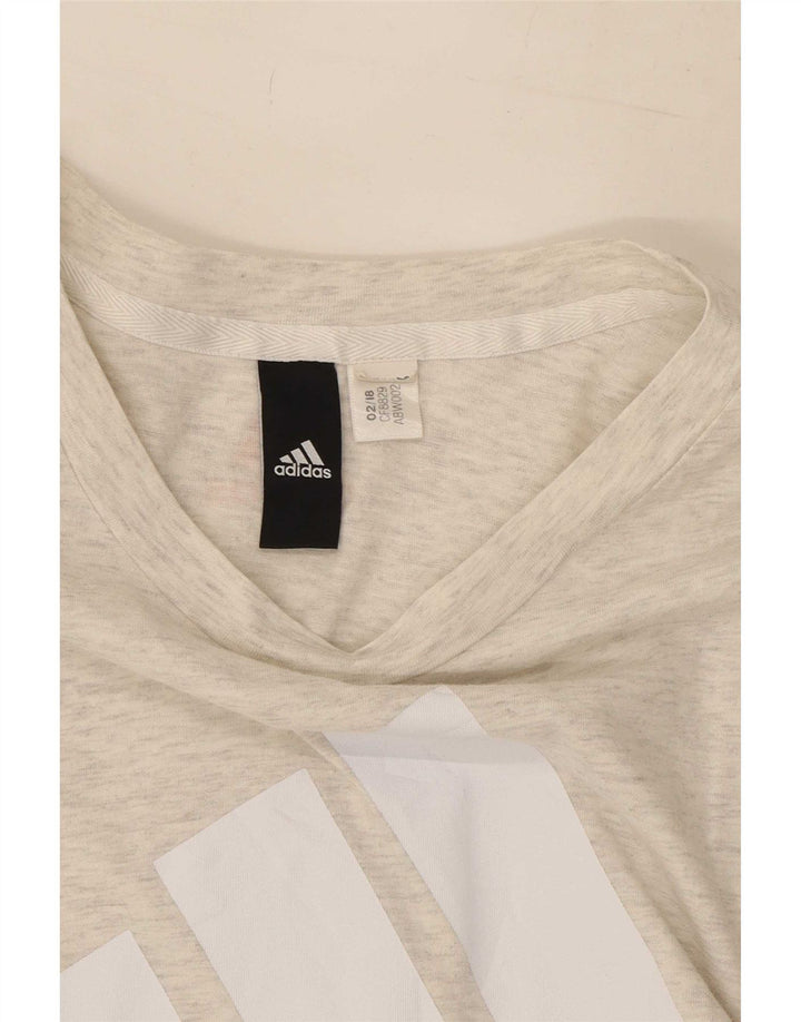 Adidas Dame Grafisk T-Shirt Top UK 14 Medium Grå