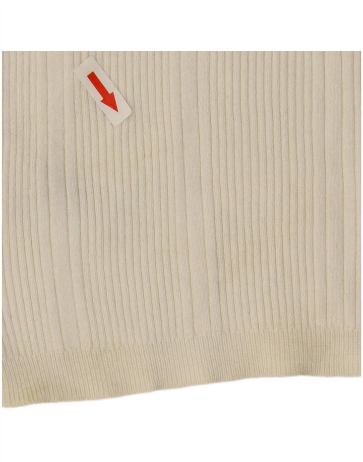 Marks & Spencer langærmet polotrøje til kvinder UK 10 Small White Viscose