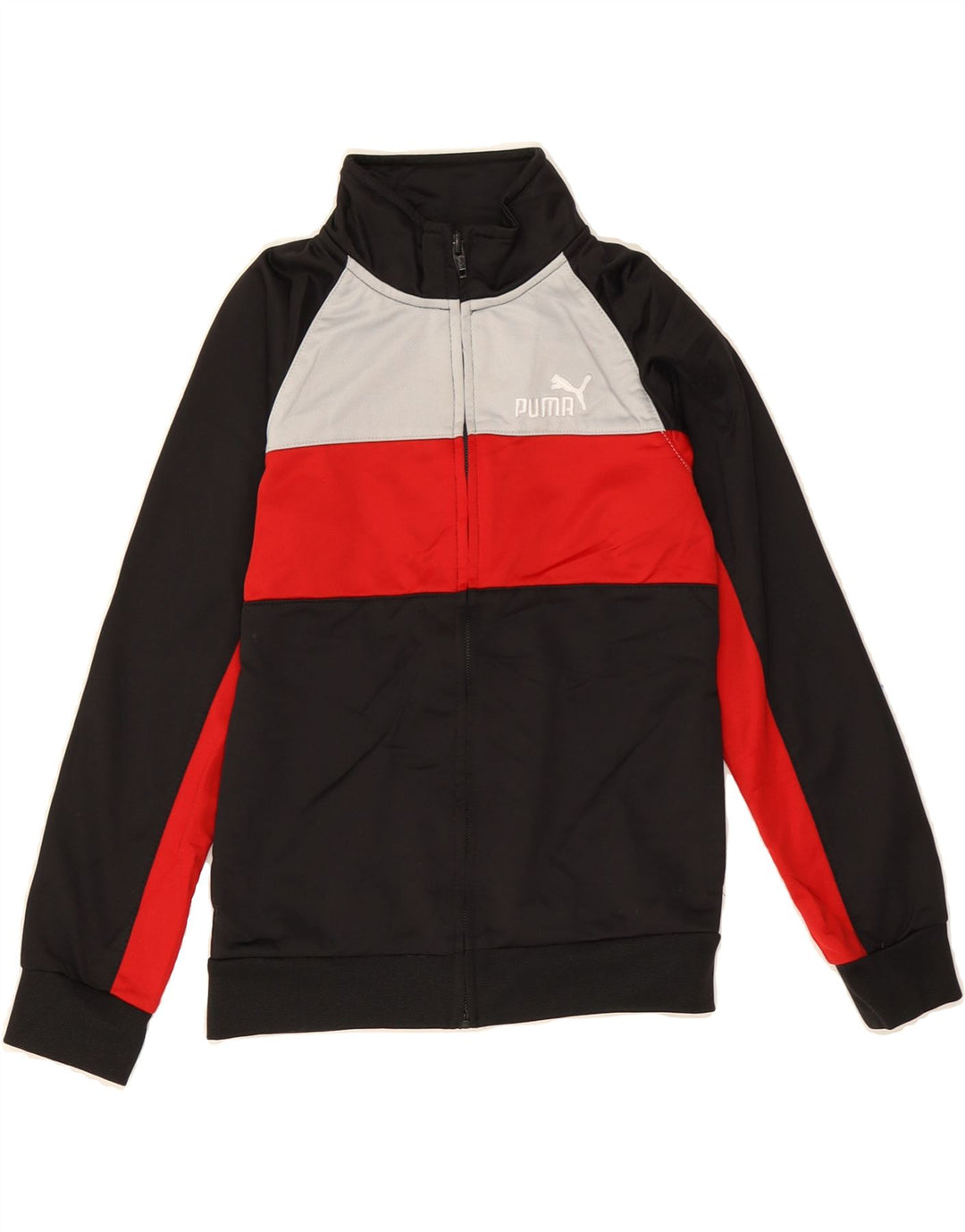 PUMA Boys Tracksuit Top Jacket 6-7 Years Black Colourblock Polyester Vintage Puma and Second-Hand Puma from Messina Hembry 