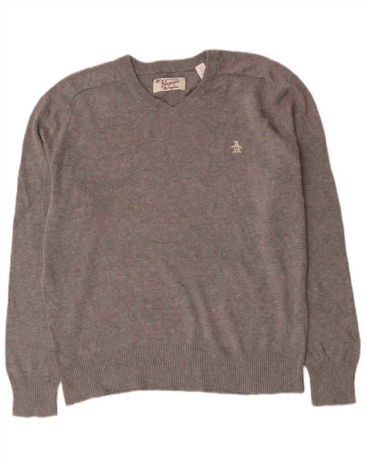 Penguin Herre V-hals sweater Stor Grå