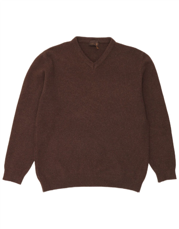 Gas Herre V-hals sweater XL brun uld