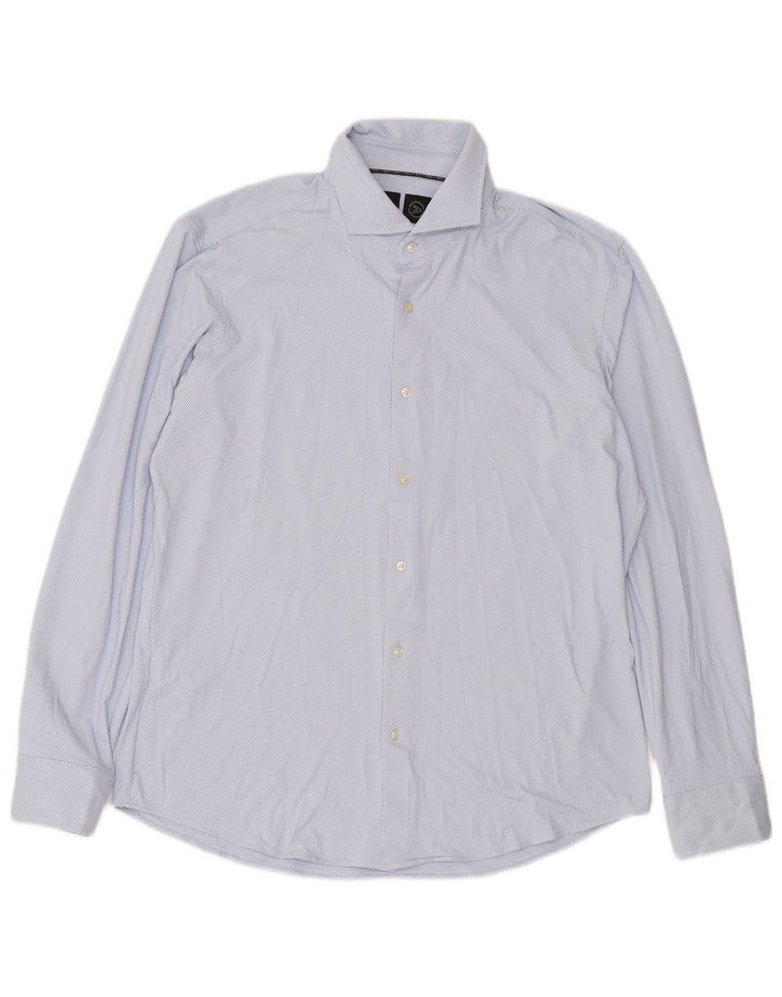 HUGO BOSS Herre Regular Fit skjorte Stor blå plettet polyester