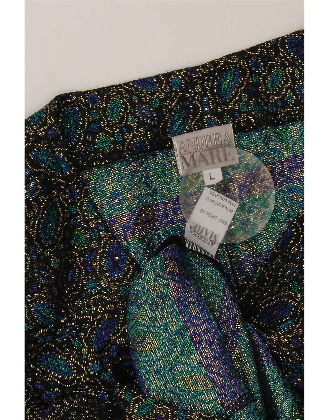 Andrea Mare Womens Crop kortærmet skjortebluse UK 14 Large Multicolored