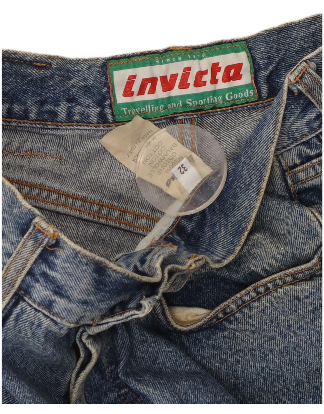 Invicta herre cropped straight jeans W32 L24 blå bomuld