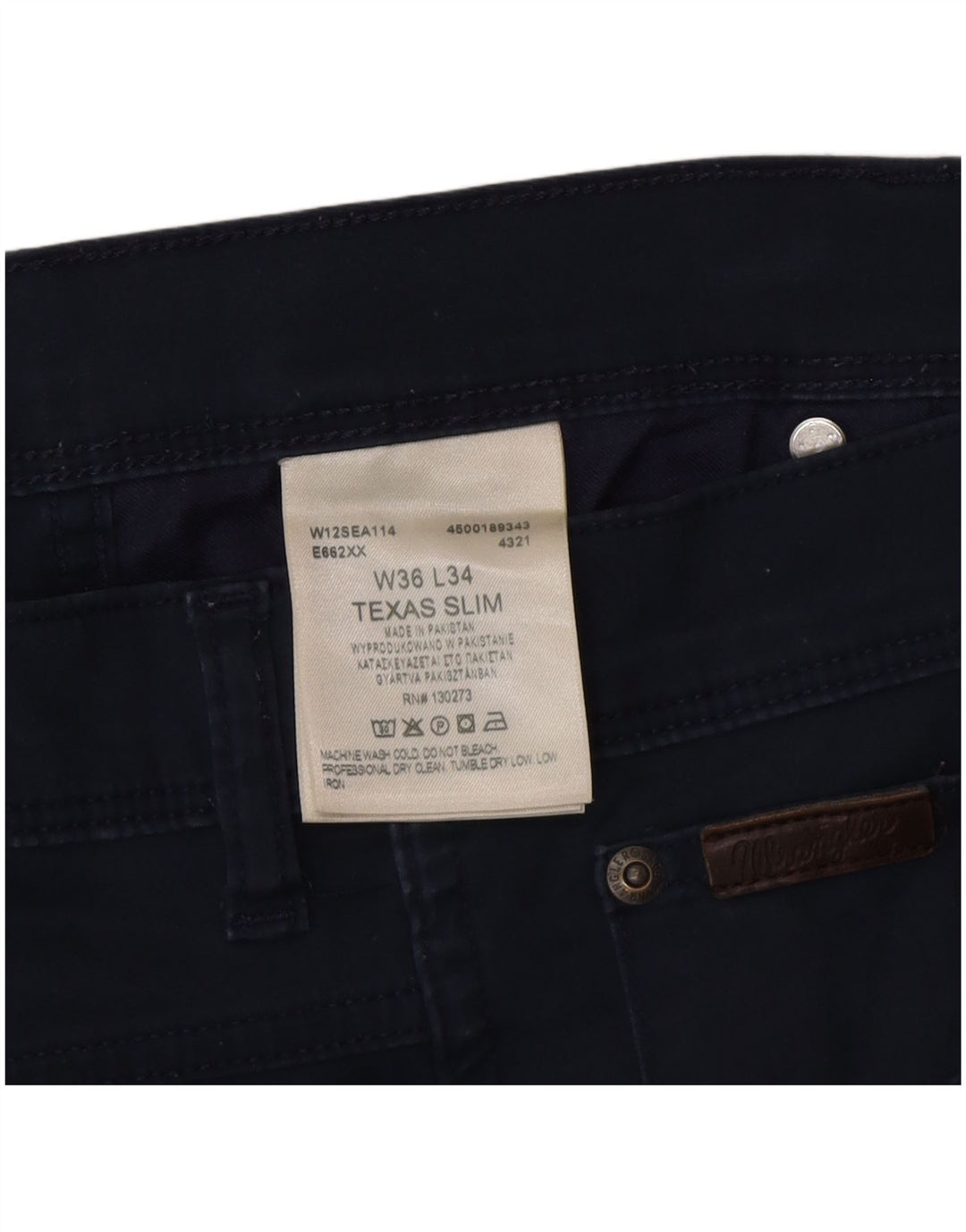 Wrangler Herre Texas Slim Jeans W36 L34 Marineblå Bomuld