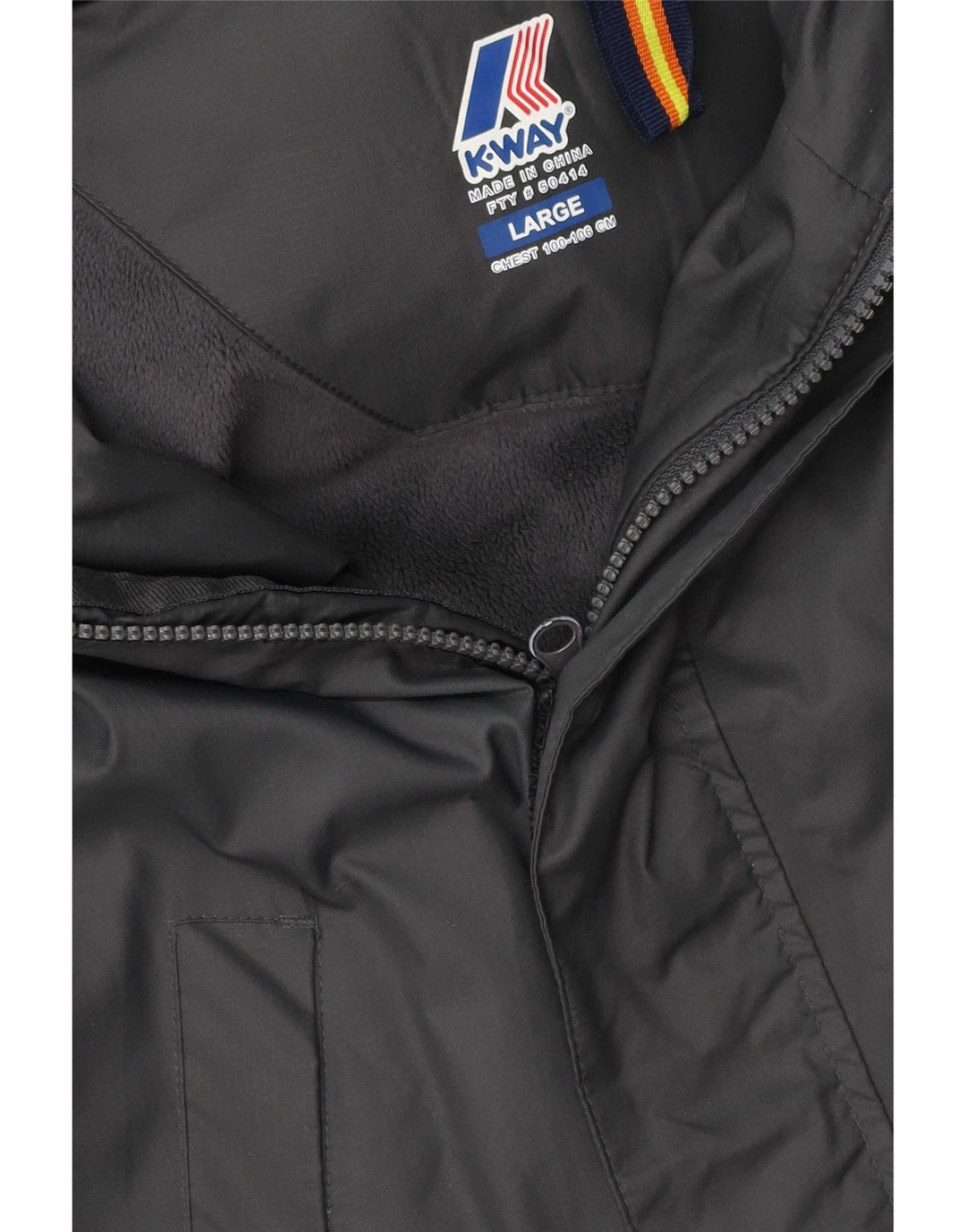 K-Way Herre Military Hooded Parka Jacket UK 40 Large Grey