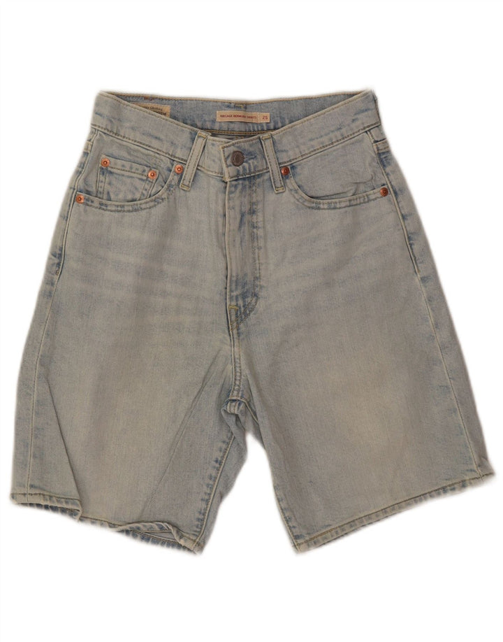 Levi's Dame Ribcage Bermuda Denim Shorts W25 XS Blå Bomuld