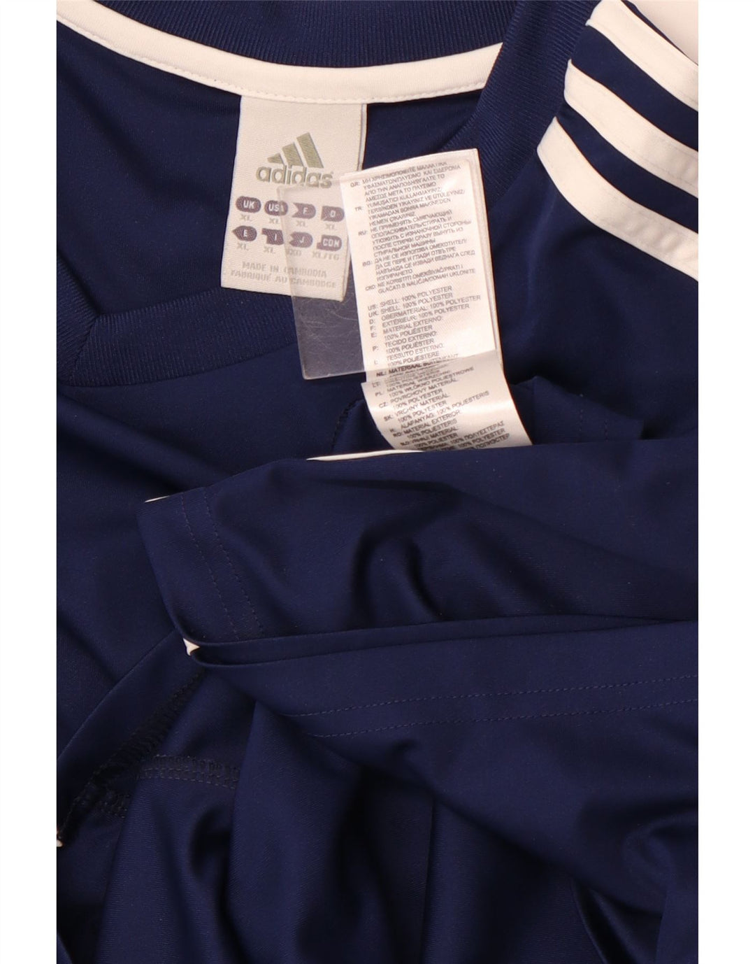 ADIDAS Herre Climalite T-Shirt Top XL Marineblå Polyester