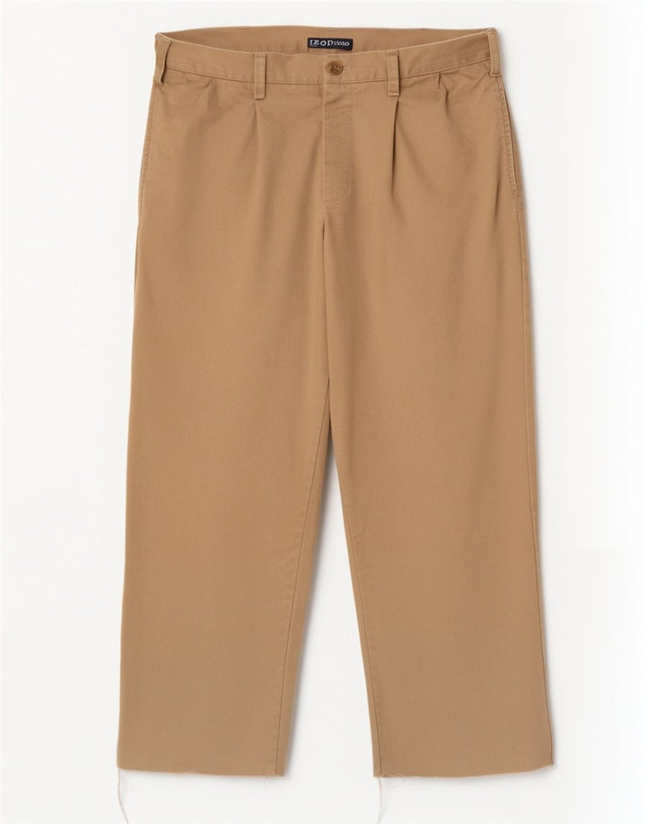 Izod Herre Pegged Cropped Trousers W32 L25 Beige Bomuld