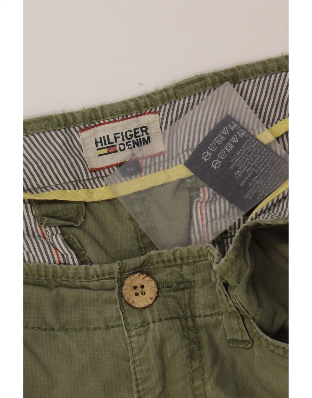 Tommy Hilfiger Herre Cargo Shorts W34 Large Khaki Bomuld