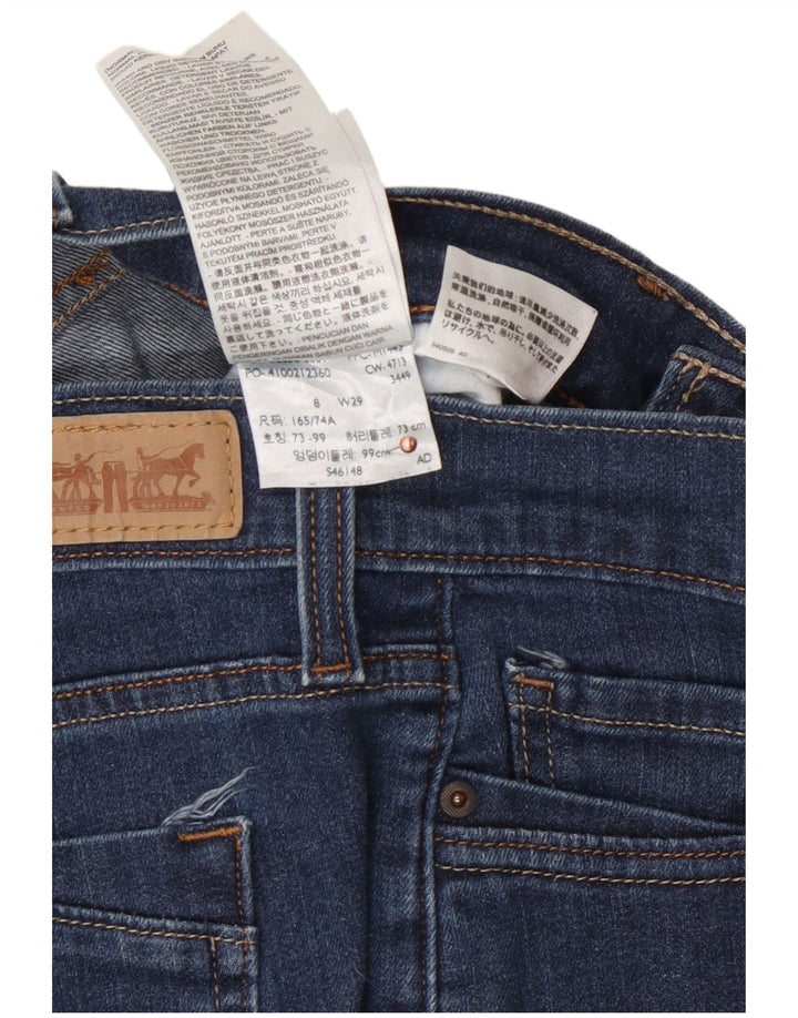 LEVI'S Dame Capri Jeans US 8 Medium W29 L17 Blå Bomuld