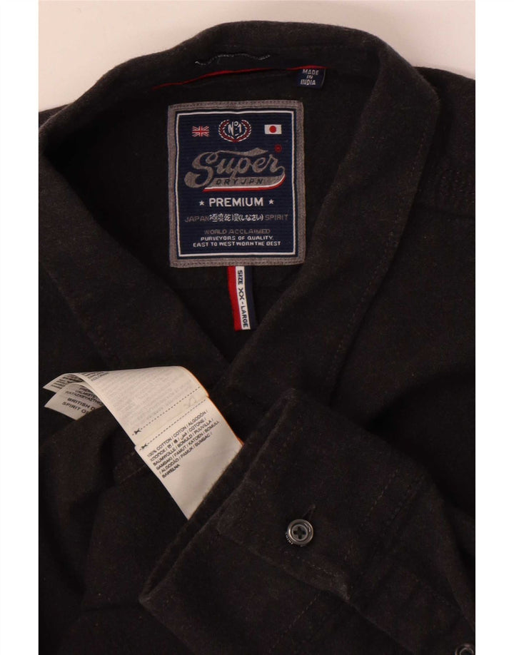 Superdry herreskjorte 2XL grå bomuld