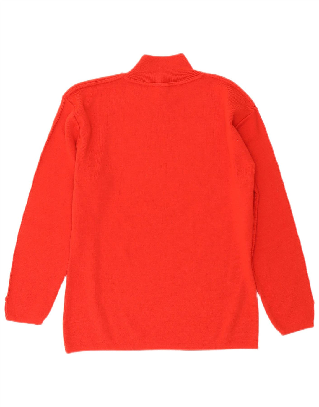 Vintage Dame Turtle Neck Jumper Sweater UK 14 Large Orange Wool