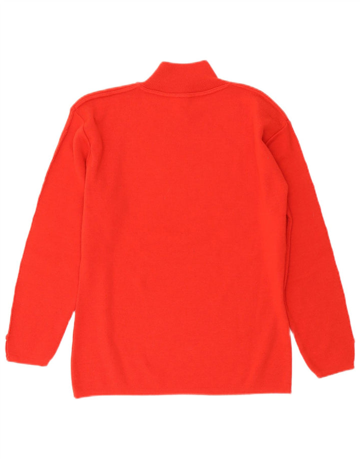 Vintage Dame Turtle Neck Jumper Sweater UK 14 Large Orange Wool