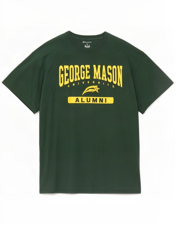 Champion Herre George Mason University Grafisk T-Shirt Top XL Grøn Bomuld