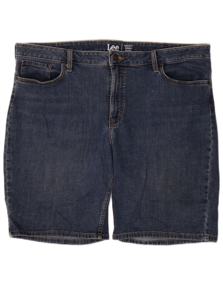 LEE Womens Mid Rise Regular Fit Denim Bermuda Shorts W44 3XL Blå
