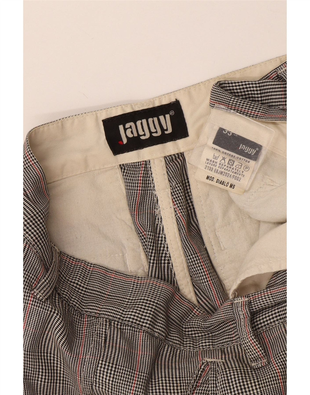 Jaggy Herre Cargo Shorts W33 Medium Grey Houndstooth Bomuld