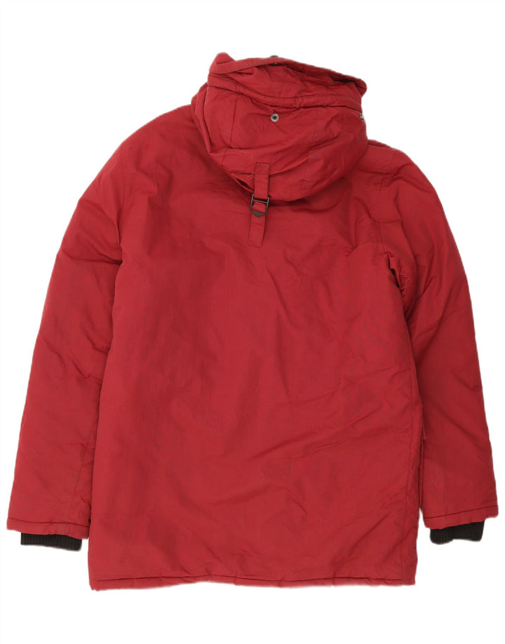 Superdry Herre hættepolstret jakke UK 38 Medium Burgundy Nylon
