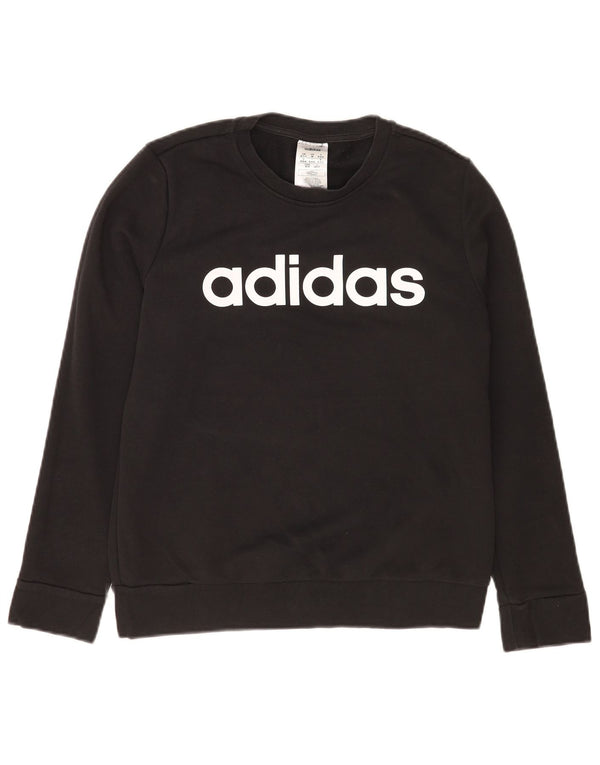 Adidas Womens Graphic Regular Fit Sweatshirt Jumper UK 12/14 Medium Black