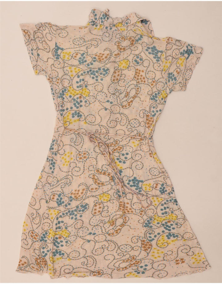 SUPERDRY Dame A-Line Kjole UK 14 Medium Beige Floral