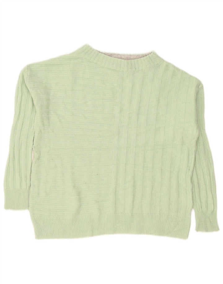 Marks & Spencer Dame Oversized Boat Neck Jumper Sweater UK 10 Small Green