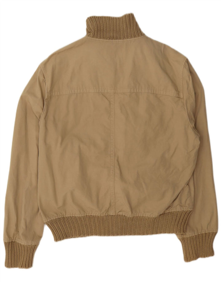 Zara Herre Bomber Jacket UK 42 XL Beige Bomuld