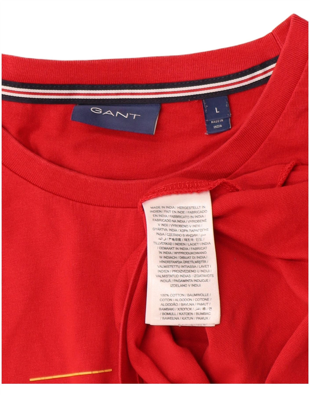 Gant Herre Grafisk T-Shirt Top Stor Rød Bomuld