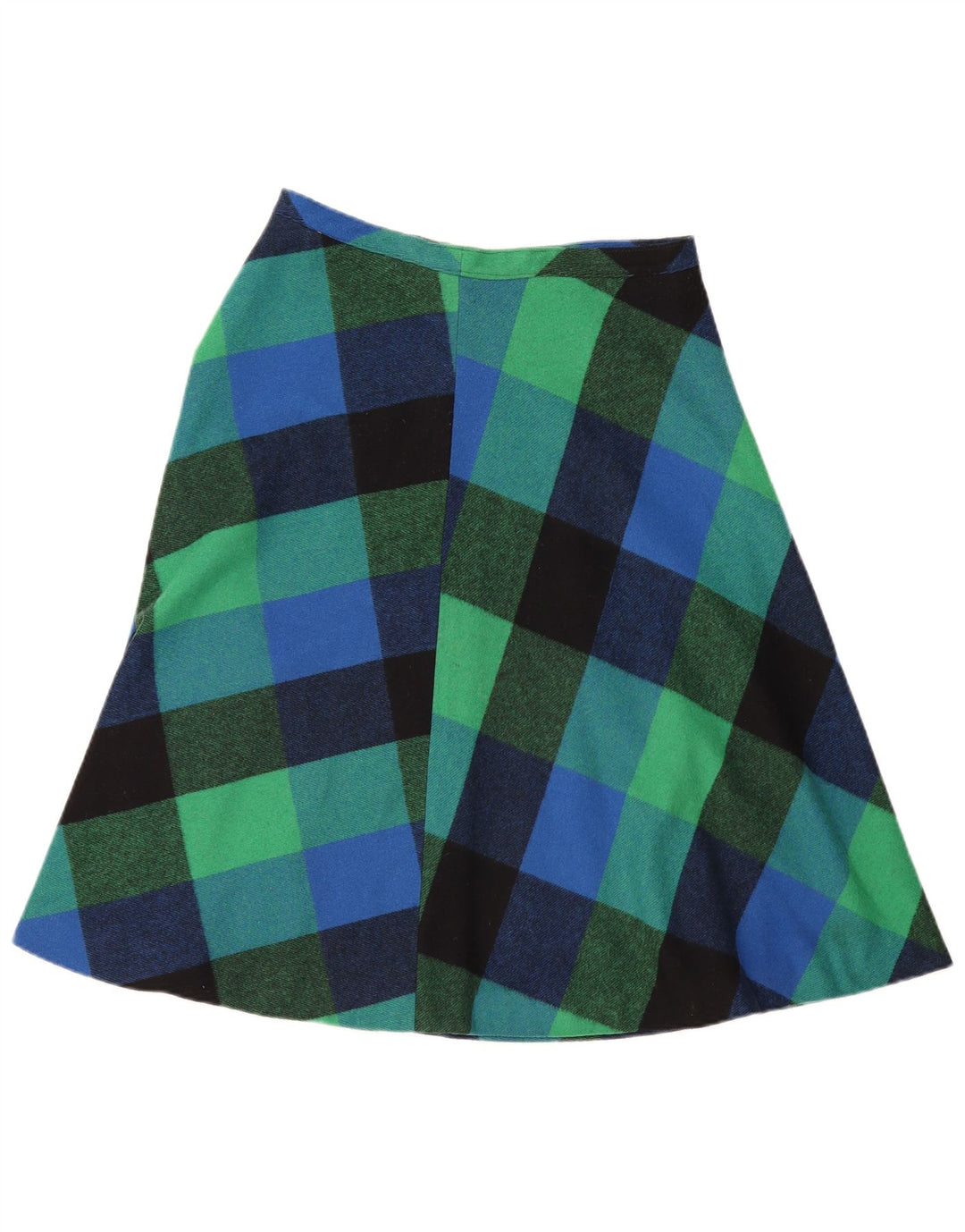 Vintage A-line nederdel til kvinder W32 Large Green Gingham