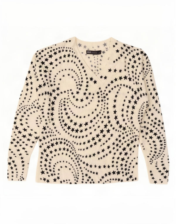 Marks & Spencer Dame V-hals sweater UK 14 Large Beige