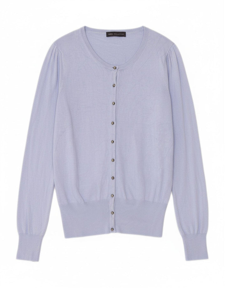 MARKS & SPENCER Womens Cardigan Sweater UK 16 Large Blue Viscose Vintage Marks & Spencer and Second-Hand Marks & Spencer from Messina Hembry 