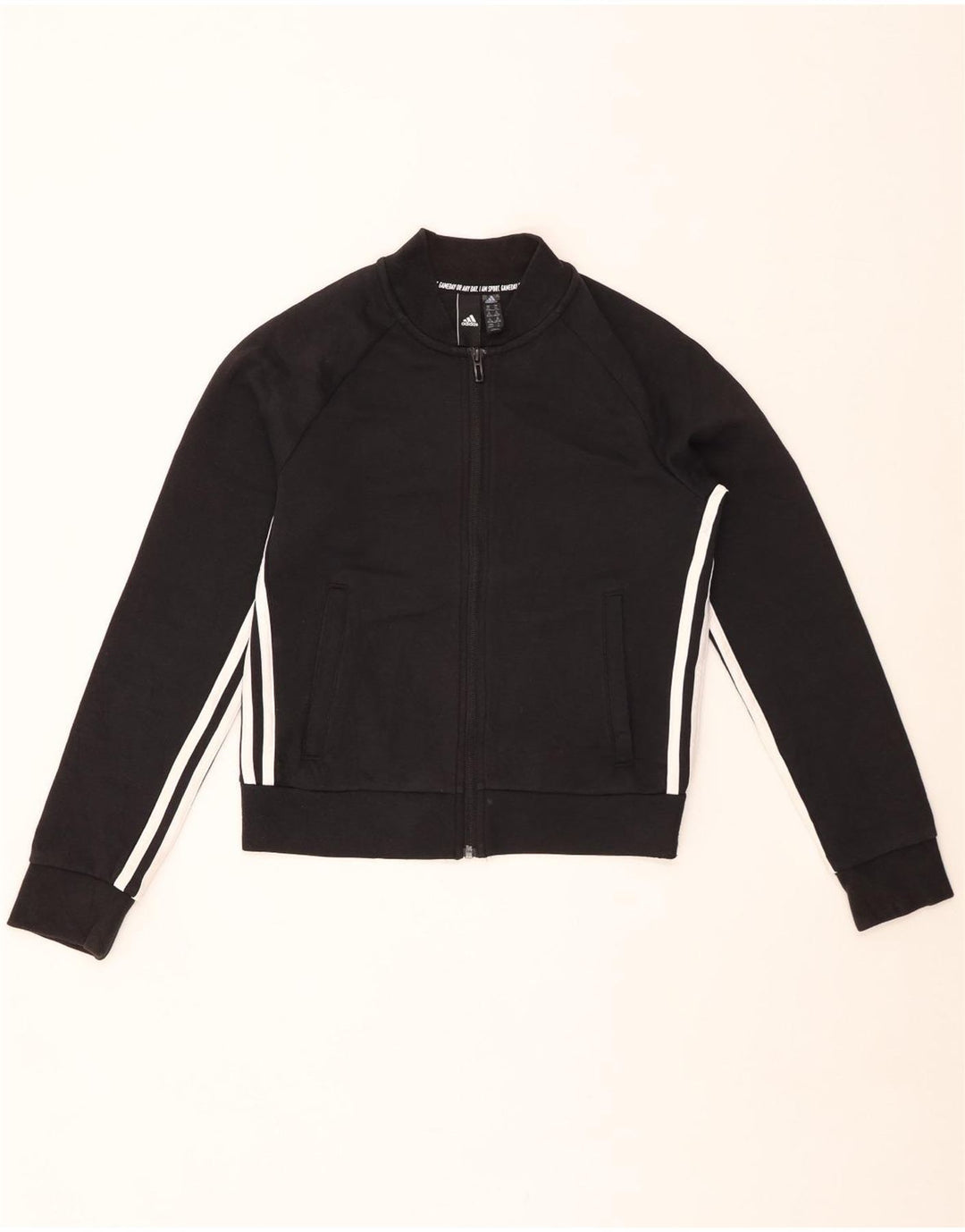 ADIDAS Womens Crop træningsdragt topjakke UK 4/6 XS Sort