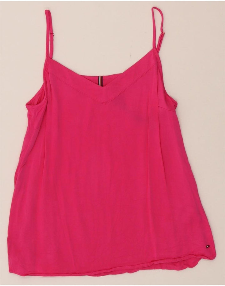 TOMMY HILFIGER Womens Crop Cami Top UK 10 Small  Pink Viscose Vintage Tommy Hilfiger and Second-Hand Tommy Hilfiger from Messina Hembry 