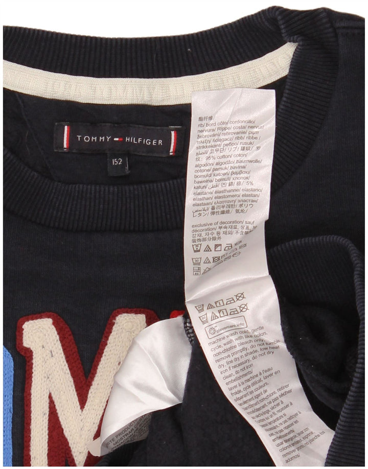 TOMMY HILFIGER Grafisk sweatshirt til drenge 11-12 år marineblå bomuld